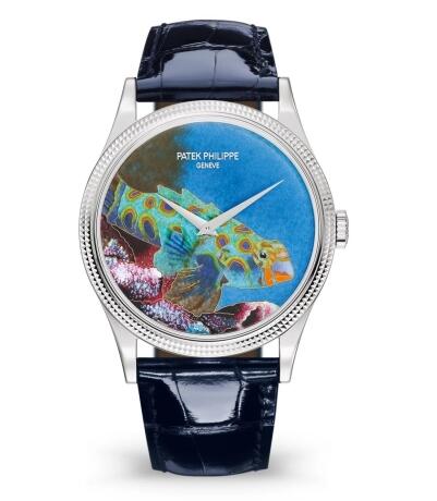 Cheapest Patek Philippe Calatrava 5177G Italian Scenes Tropical Fish Watches Prcies Replica 5177G-013 White Gold
